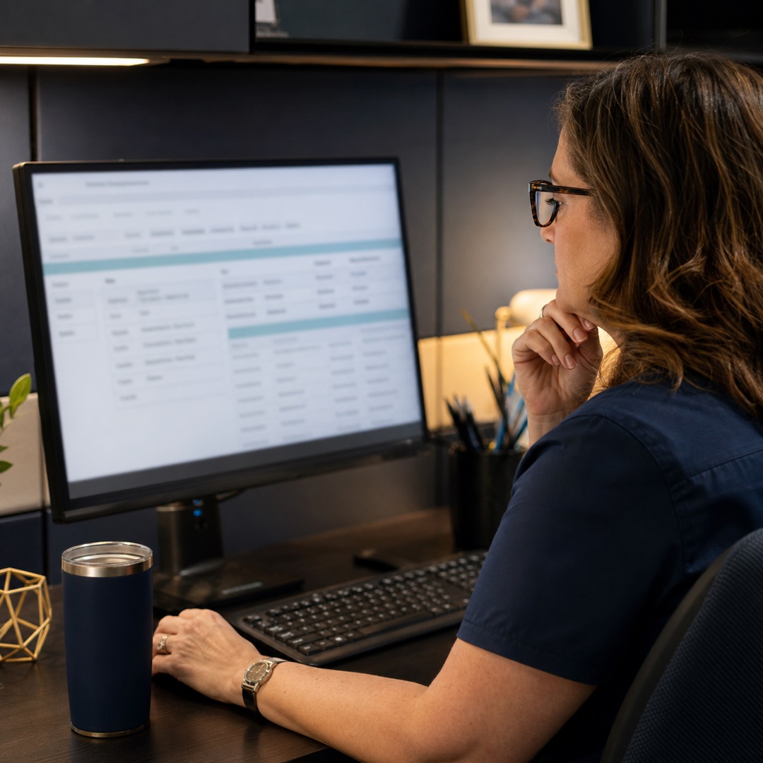 Specialist reviewing claims flagged by AI scrubbing