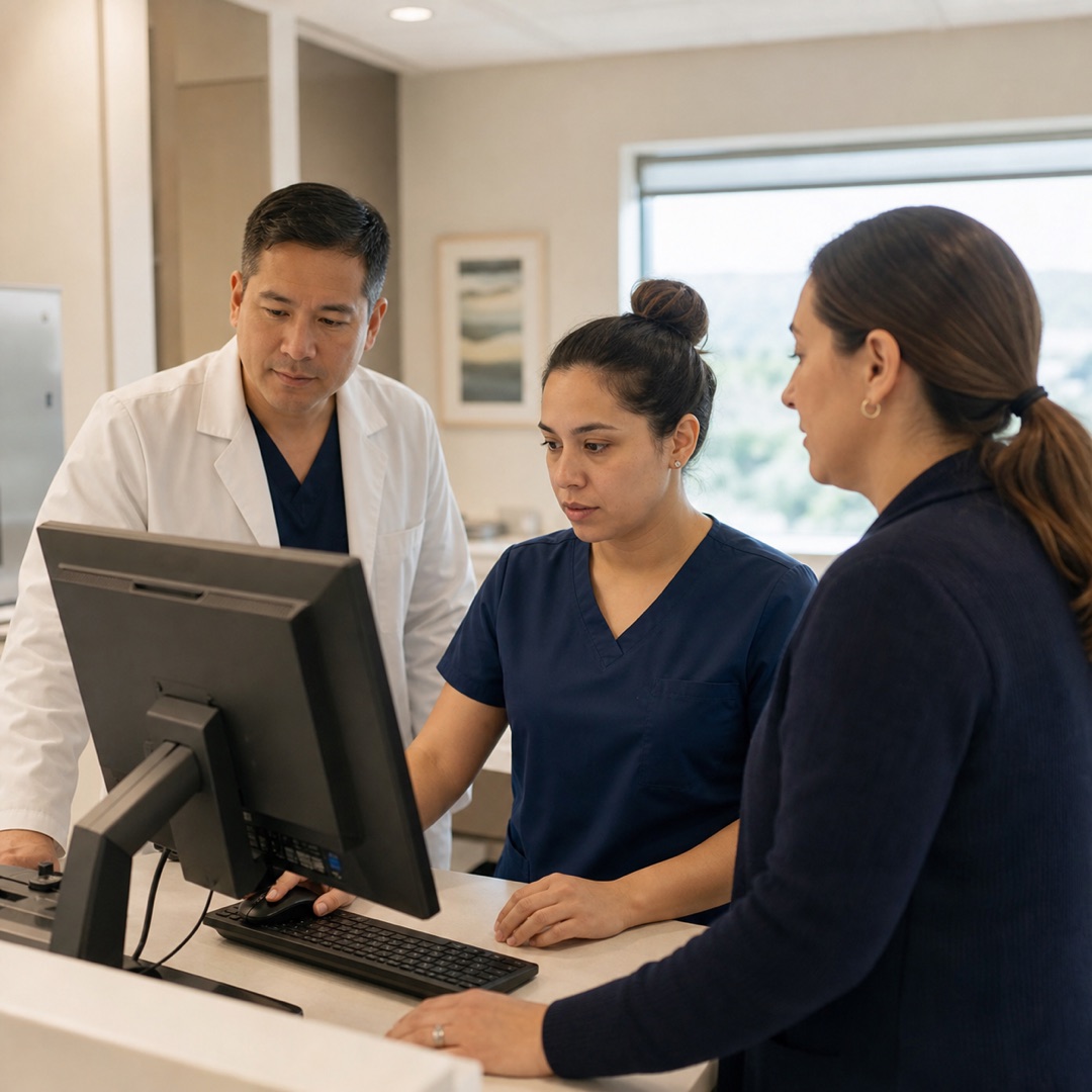 Clinical team working in an optimized EHR workflow